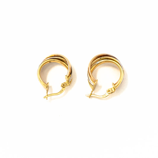EARRINGS THREE GOLD-E072514003